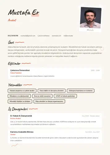Avukat Cv Örnekleri cv indir